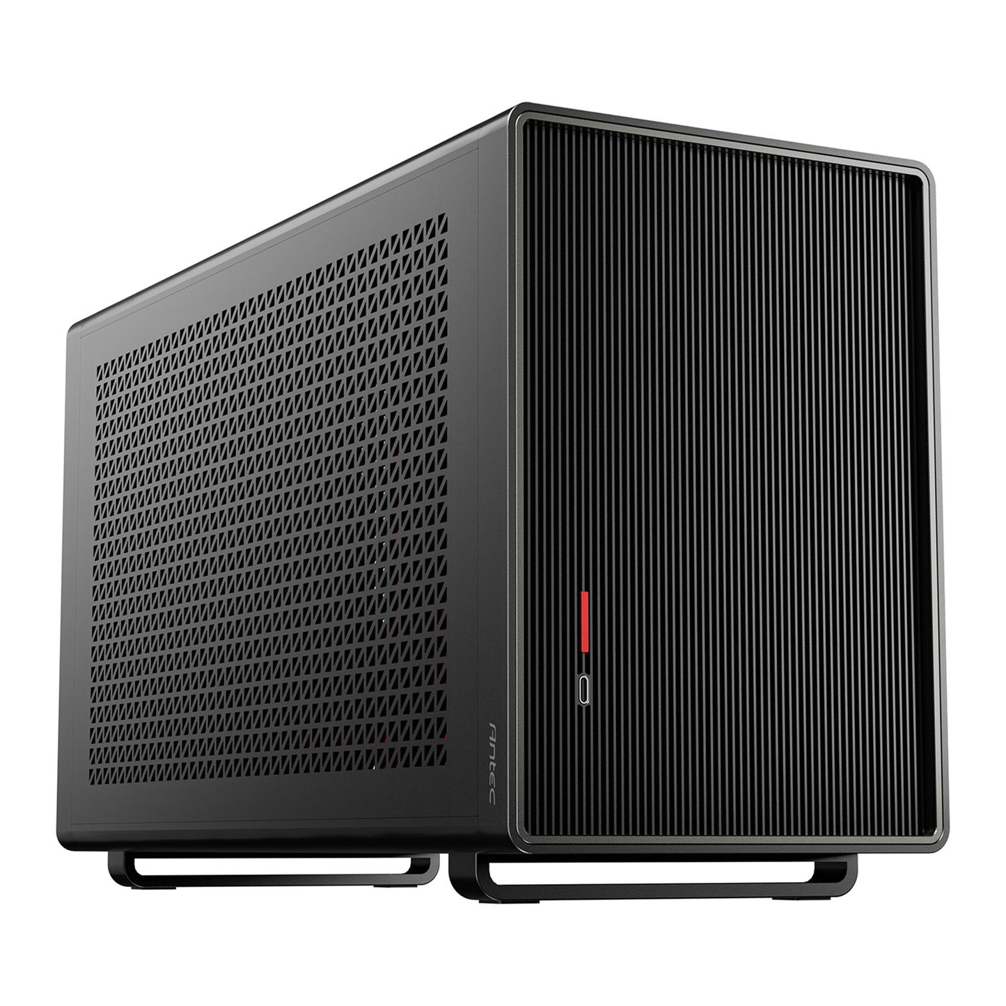 Antec Performance 1M Black Mini-ITX Gaming Case with Aluminum Finish, PCIe 4.0 Riser Cable, USB 3.2 Gen2 Type-C, Tool-Free Side Panels, Solid Side Panel, SFX-L & SFX PSU Support