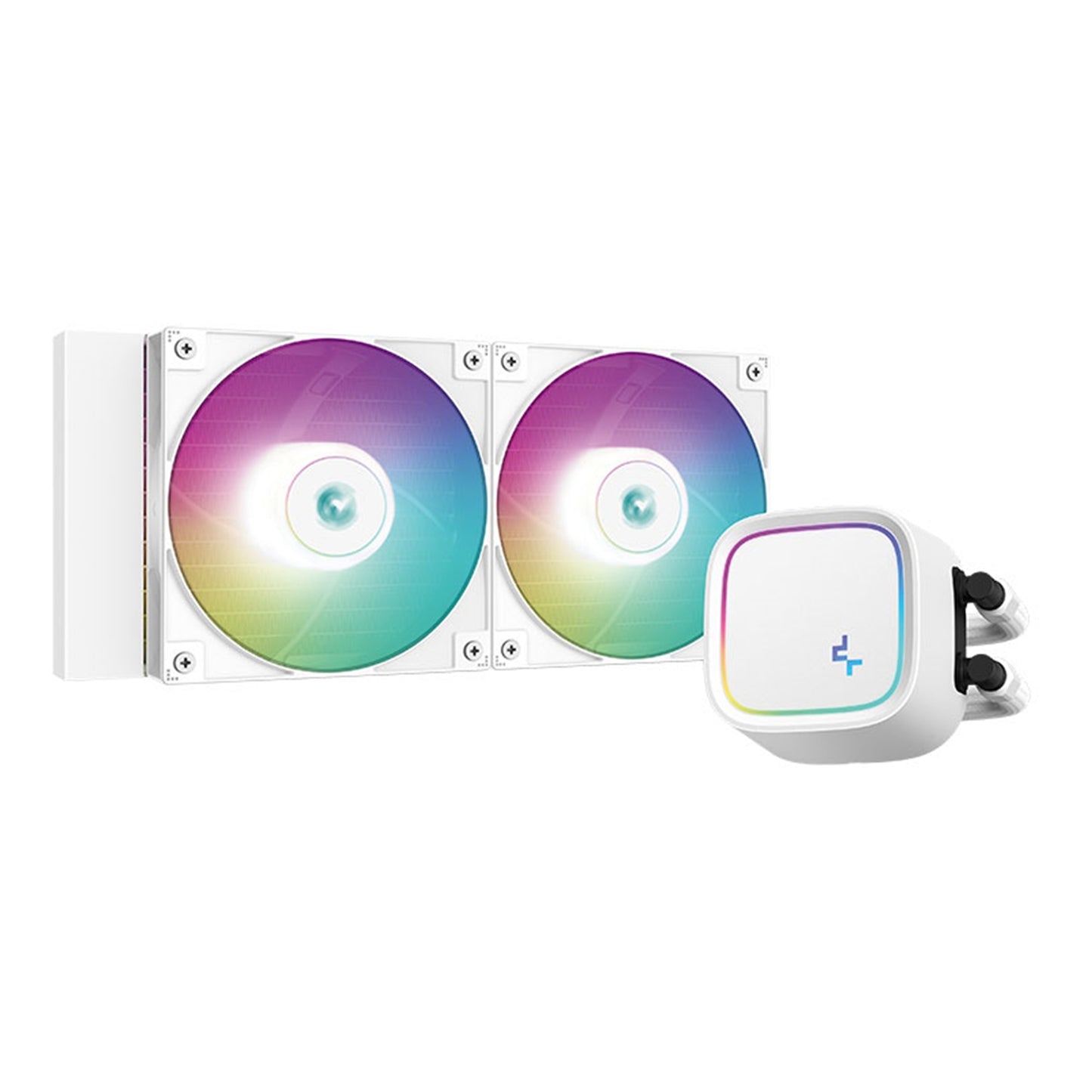 DeepCool LE520 White Universal AiO Cooler with 2 x 120mm ARGB PWM Fans, Copper Heatsink, Aluminium Radiator, Intel/ AMD Compatible