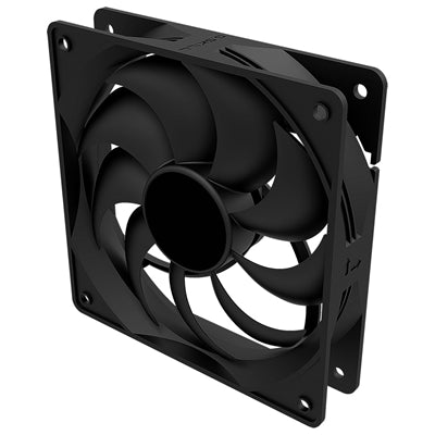 EVO LABS Black Fan, 120mm, 1200RPM, 4-Pin Molex Connector, 9 Blades for Optimised Airflow, Black Frame, Black Blades, OEM System Builder Packaging