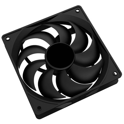 EVO LABS Black Fan, 120mm, 1200RPM, 4-Pin Molex Connector, 9 Blades for Optimised Airflow, Black Frame, Black Blades, OEM System Builder Packaging