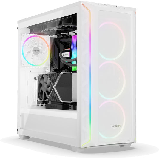 be quiet! Shadow Base 800 FX ARGB White Mid Tower Chassis, Addressable RGB LEDs, 4x 140mm Fans, mITX/mATX/ATX/EATX