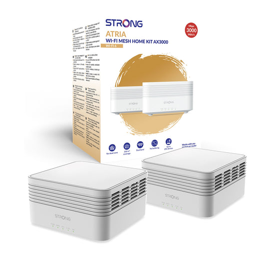 Strong MESHKITAX3000UK AX3000 Whole Home Wi-Fi 6 Mesh System (2 Pack) - 3,300sq.ft Coverage