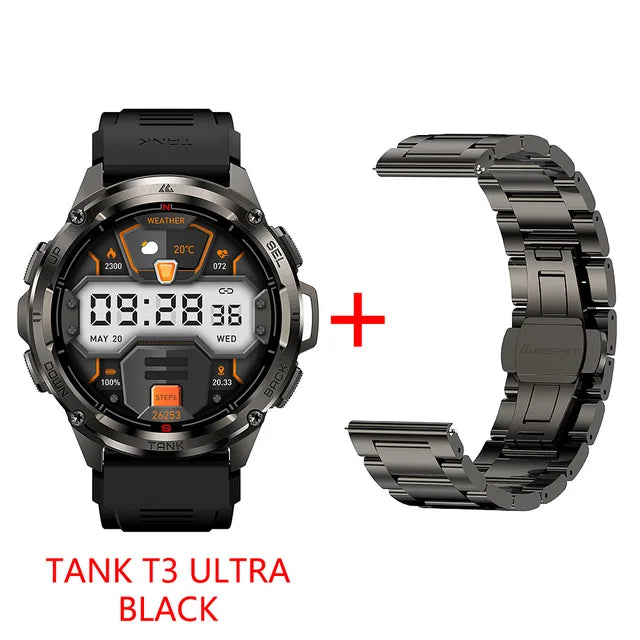 2024 Original KOSPET TANK T3 Ultra GPS Smart Watch Men Smartwatch 470mAh Digital Fitness AMOLED AOD Bluetooth Electronic Watches