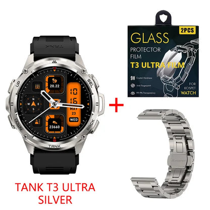 2024 Original KOSPET TANK T3 Ultra GPS Smart Watch Men Smartwatch 470mAh Digital Fitness AMOLED AOD Bluetooth Electronic Watches