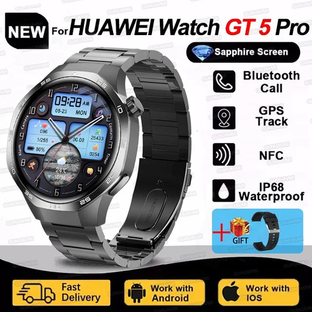 Huawei Watch GT5 Pro 2025 - Smartwatch with AMOLED Screen, NFC, GPS Tracker, Bluetooth Call, Health Features & Waterproof for Men & Women