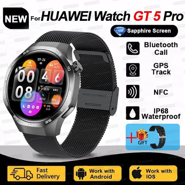 Huawei Watch GT5 Pro 2025 - Smartwatch with AMOLED Screen, NFC, GPS Tracker, Bluetooth Call, Health Features & Waterproof for Men & Women