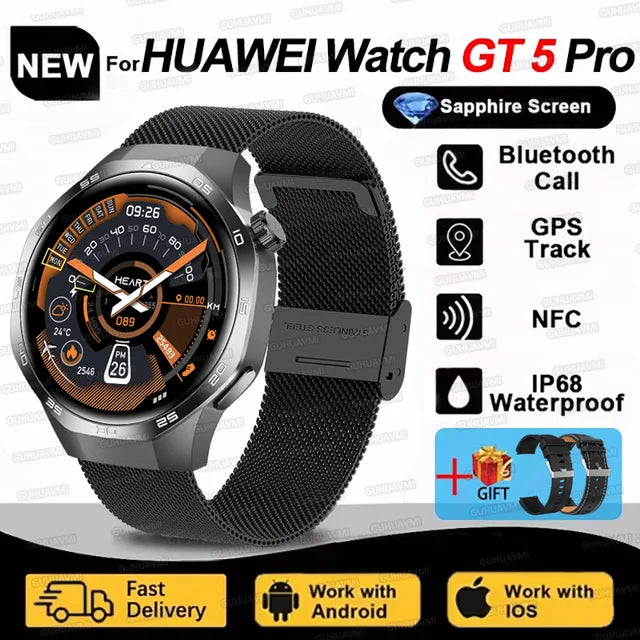 Huawei Watch GT5 Pro 2025 - Smartwatch with AMOLED Screen, NFC, GPS Tracker, Bluetooth Call, Health Features & Waterproof for Men & Women