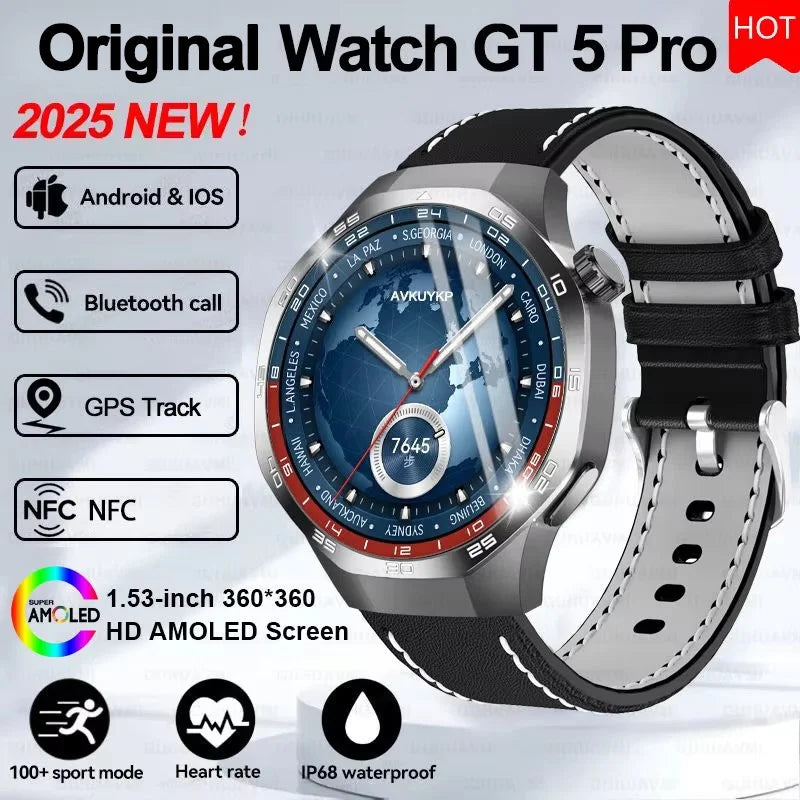 Huawei Watch GT5 Pro 2025 - Smartwatch with AMOLED Screen, NFC, GPS Tracker, Bluetooth Call, Health Features & Waterproof for Men & Women