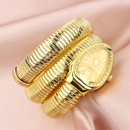 Snake shaped watch Women's fashion bracelet watch Creative quartz watch Personalized bracelet watch