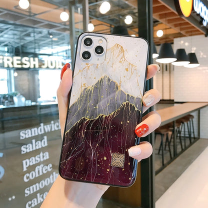 Chic Marble Gold Foil Phone Case for iPhone 12, 11, Pro Max, XR, XS Max, SE 2020 - Soft Silicone Glitter Cover