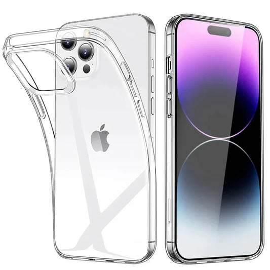 Clear Phone Case for iPhone 13 14 Pro Max 12 Mini 7 16 Plus Soft TPU Ultra-thin Back Cover Case for iPhone 11 PRO X XR XS MAX 15