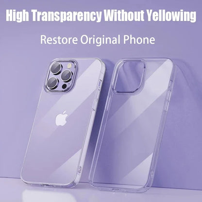 Clear Phone Case for iPhone 13 14 Pro Max 12 Mini 7 16 Plus Soft TPU Ultra-thin Back Cover Case for iPhone 11 PRO X XR XS MAX 15