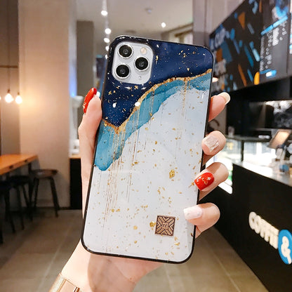 Chic Marble Gold Foil Phone Case for iPhone 12, 11, Pro Max, XR, XS Max, SE 2020 - Soft Silicone Glitter Cover