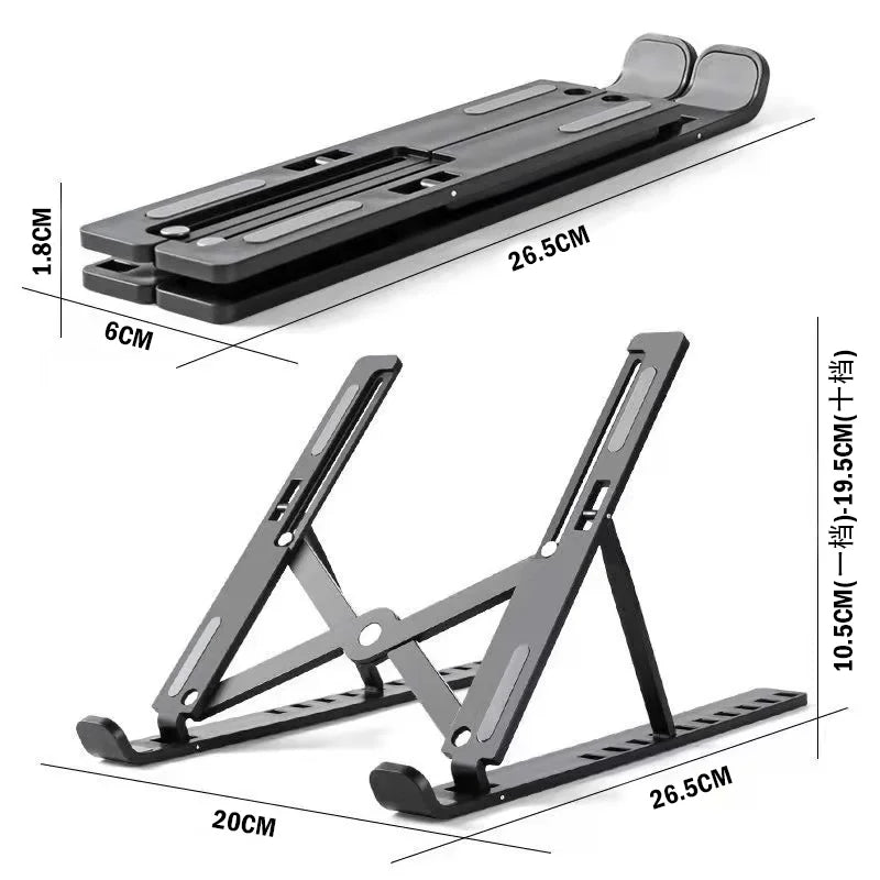 Adjustable Foldable Laptop Stand – Portable ABS Notebook Holder for MacBook Air/Pro, Convenient Support Base