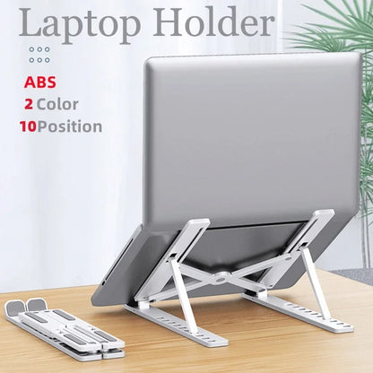 Adjustable Foldable Laptop Stand – Portable ABS Notebook Holder for MacBook Air/Pro, Convenient Support Base