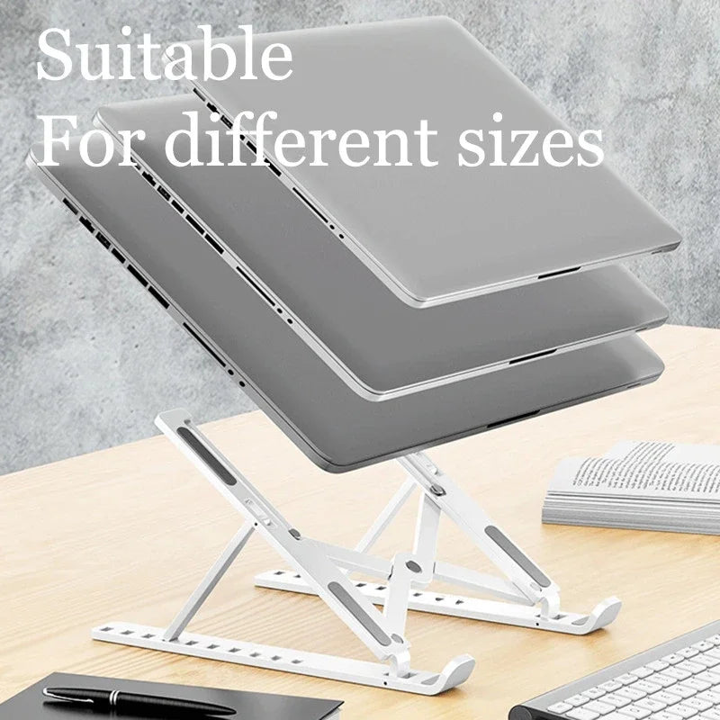 Adjustable Foldable Laptop Stand – Portable ABS Notebook Holder for MacBook Air/Pro, Convenient Support Base