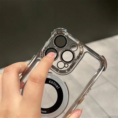 Luxury Shockproof Magnetic Bracket for MagSafe – Clear Case with Stand for iPhone 15/16/14/13/12/11 Pro Max