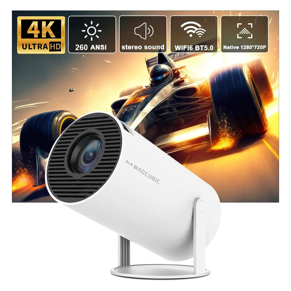 Magcubic HY300 Pro 4K Projector – Android 11, Dual WiFi 6, 260 ANSI, Bluetooth 5.0, 1080P Home & Outdoor Cinema Projector