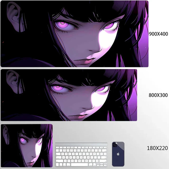 Mouse Pad 900x400 PC Gaming Accessories Mousepad Laptop Purple Anime Cool Girl Deskmat Keyboard Rug XXL Kawaii Rubber Desk Mat