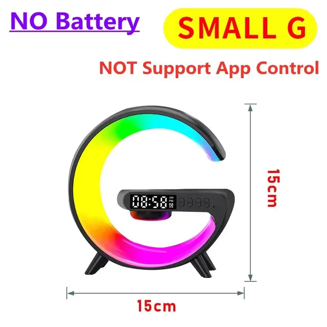 Multifunction Wireless Charger Stand Pad RGB Light Alarm Clock Speaker For iPhone Samsung Xiaomi Mini Fast Charging Dock Station