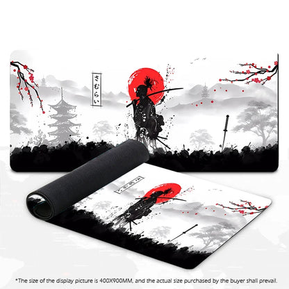 Samurai Warrior Mouse Pad Gamer Computer Accessories Keyboard Table Mat Black Mousepad Company Gaming Laptop Desk Accessory Pc