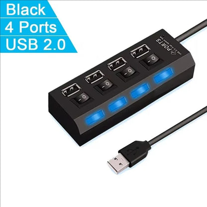 7-Port USB 2.0 Switch Extension Hub – One Drag Seven USB Splitter for PC, Laptop, and Desktop