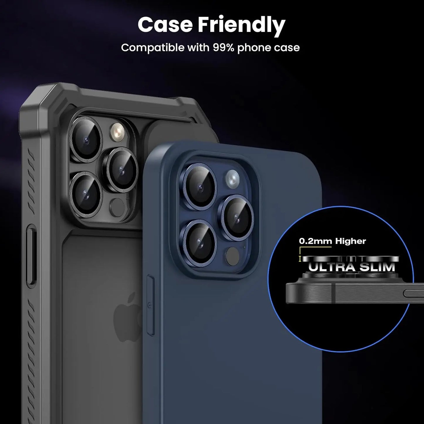 Titanium Tempered Glass Camera Lens Protector Cover For iPhone 16 15 Pro Max 14 Plus 13 Mini 12 11 15Pro 14Pro Phone Accessories