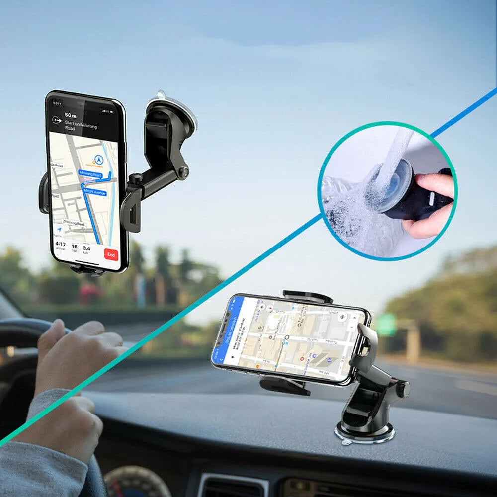 Universal Car 360°Rotate MobilePhone Holder Mount Sucker Retractable Arm Phone Bracket Stand Fit For iPhone 13 12 Pro Max Xiaomi