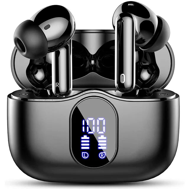 Wireless Earbuds with Bluetooth 5.3, In-Ear Headphones Featuring 4 ENC Mics and 36 Hours of Playtime, LED Display Included.