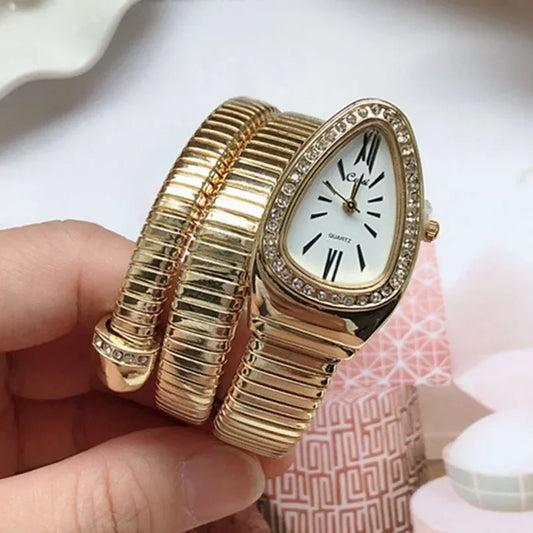 Women's Luxury Quartz Watch - Gold Stainless Steel Bracelet Wristwatch