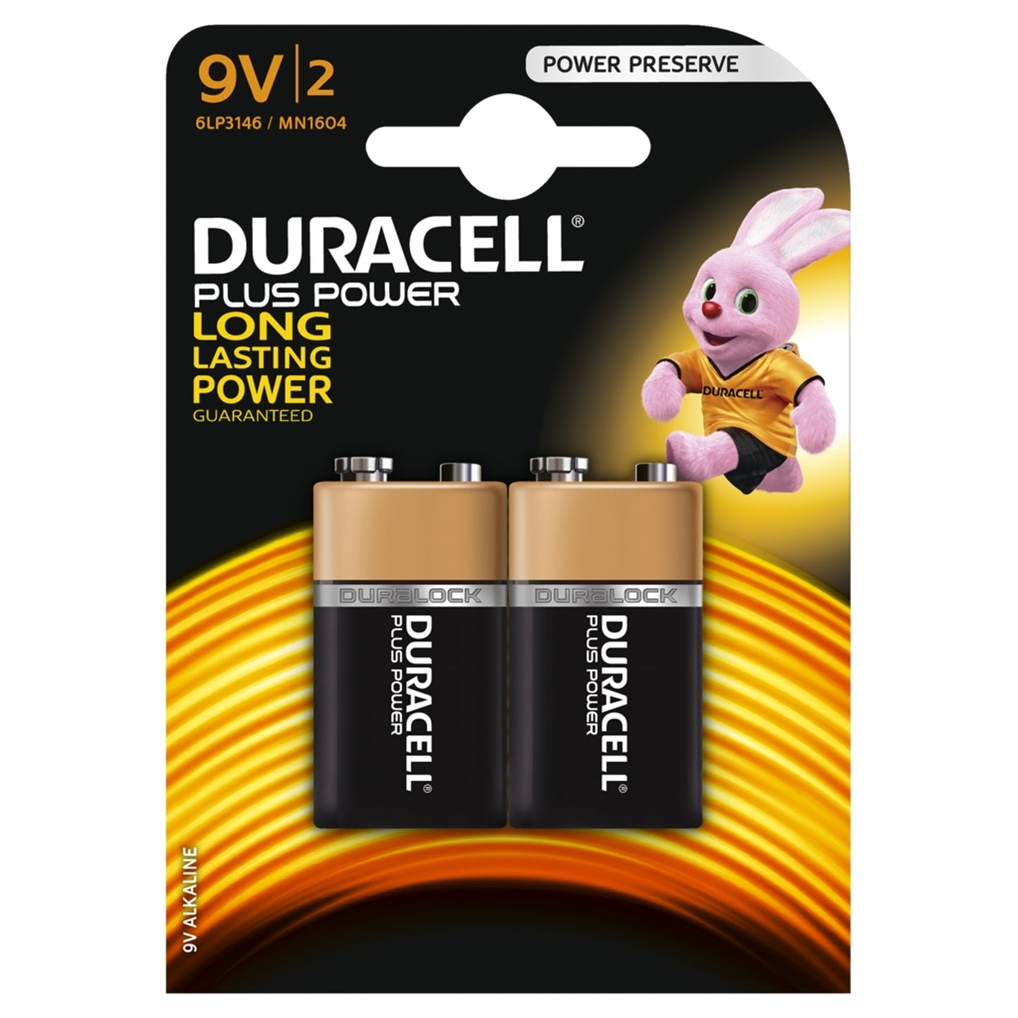 Duracell Plus Power Alkaline Pack of 2 9V Battery