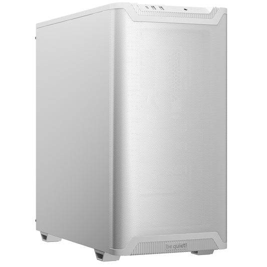 be quiet! Pure Base 501 Case, Airflow White, Mid Tower, 2 x USB Type-A, 1 x USB Type-C, 2 x Pure Wings 2 140mm Black PWM Fans Included, Sleek front panel and airflow top cover for a unified, classic design.