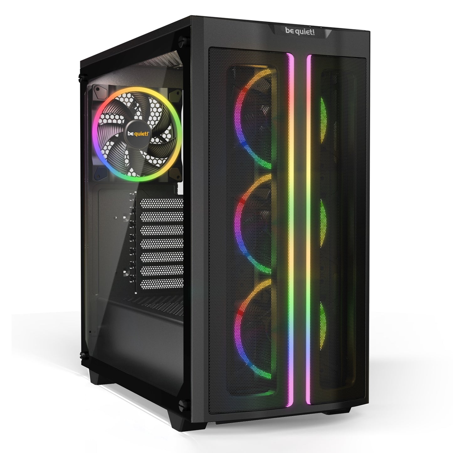 be quiet! Pure Base 500 FX Case, Black, Mid Tower, 1 x USB 3.2 Gen 1 Type-A / 1 x USB 3.2 Gen 2 Type-C, Tempered Glass Side Window Panels, 4 x Light Wings Addressable RGB PWM Fans Included, ARGB LED Lighting Front Mesh Panel