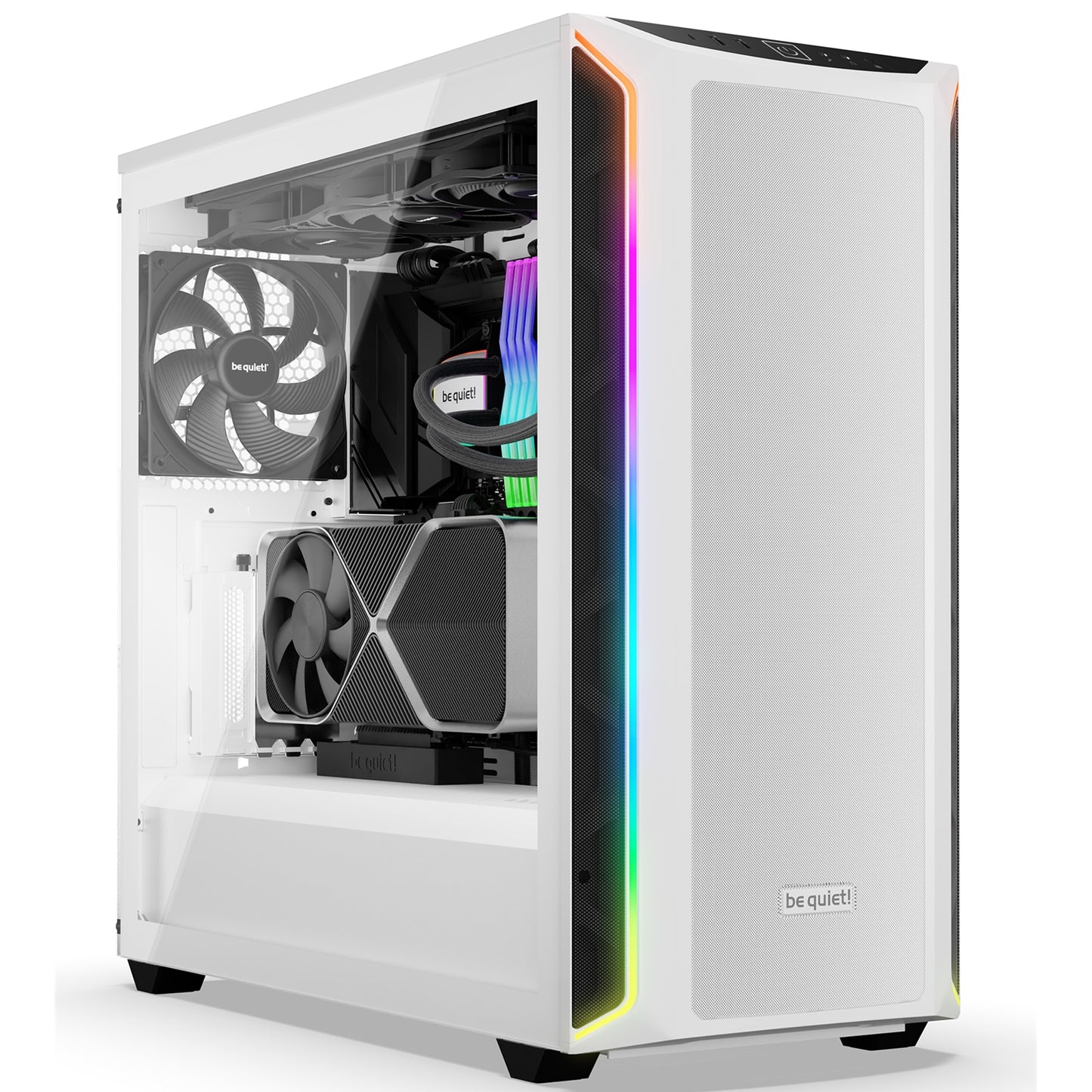 be quiet! Shadow Base 800 DX, ARGB, White, Mid Tower w/ Tempered Glass Window, 3x 140mm Fans, USB 3.2 Gen2,E-ATX/ATX/mATX/mITX