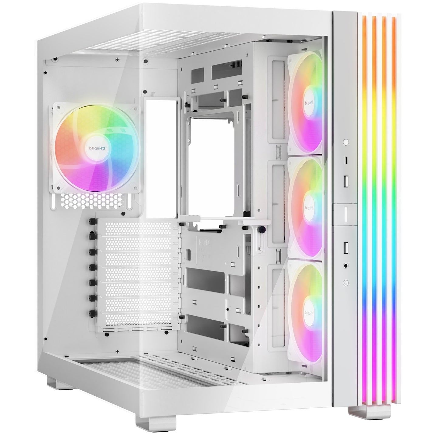 be-quiet! Light Base 600 LX, White, Midi-Tower ATX Case, Massive ARGB LED Strip, Full Windowed Design, 4x Light Wings LX 120mm PWM fans included