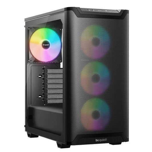 be quiet! Pure Base 501 LX Case, Airflow Window Black, Mid Tower, 2 x USB Type-A, 1 x USB Type-C, 4 x Light Wings LX Black PWM Fans Included, 3 Years Warranty
