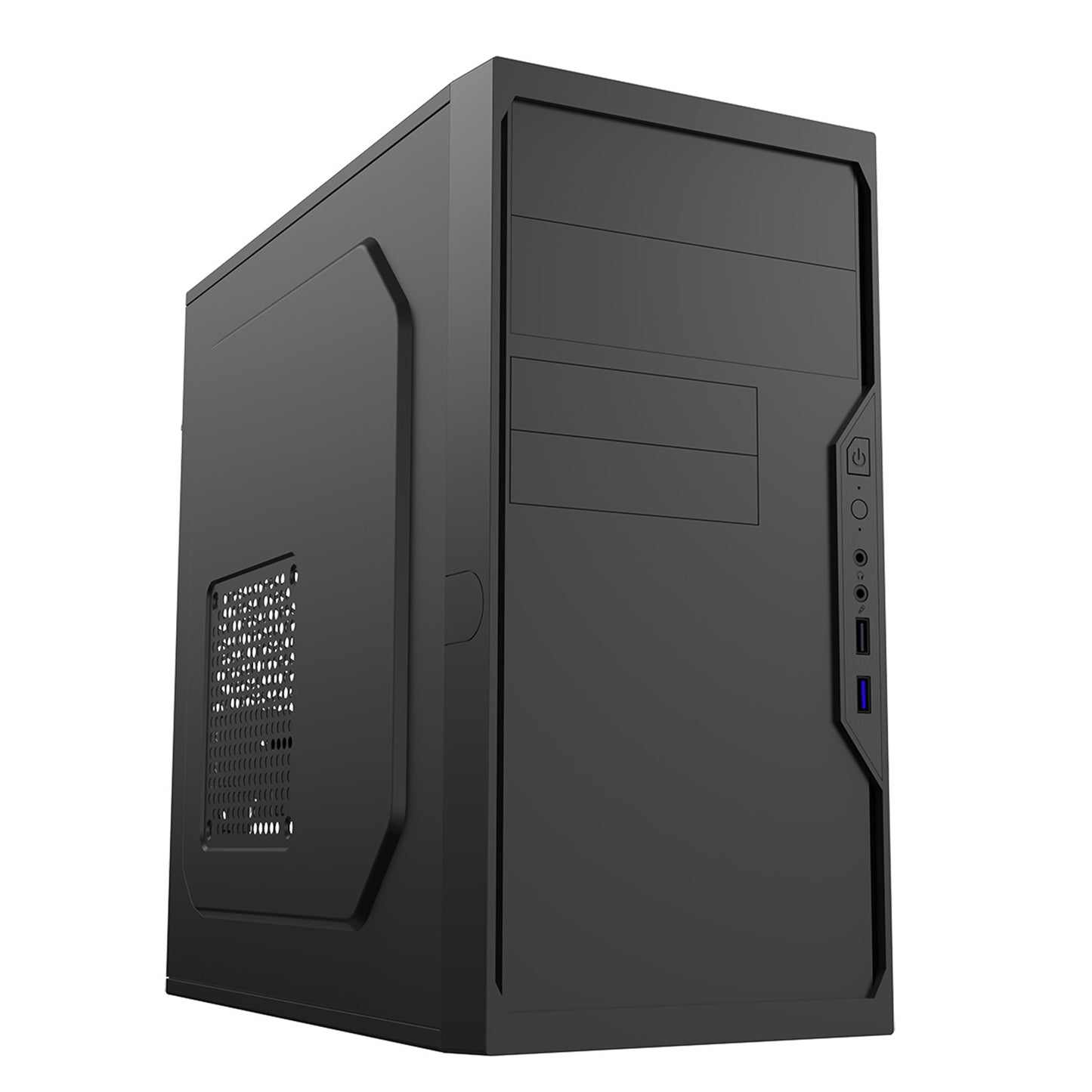 CiT Work Micro-ATX PC Case with USB 3.0, HD Audio, and Efficient Cooling. Compact Steel Design for Home and Office Builds