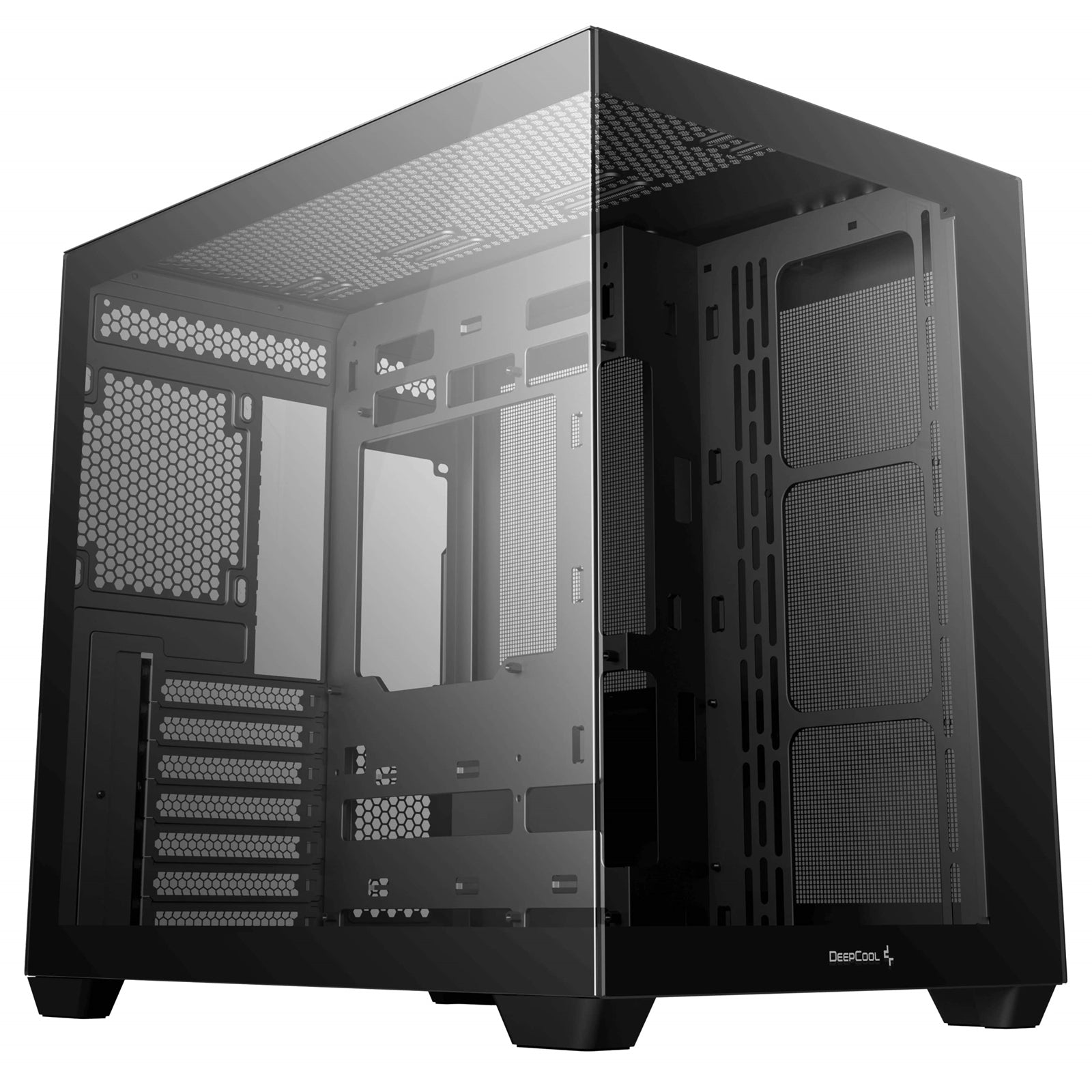 DeepCool CG530 Dual-Chamber Mid Tower Case, Tempered Glass Panels, Advanced Cooling Support, Exceptional Cable Management, Black