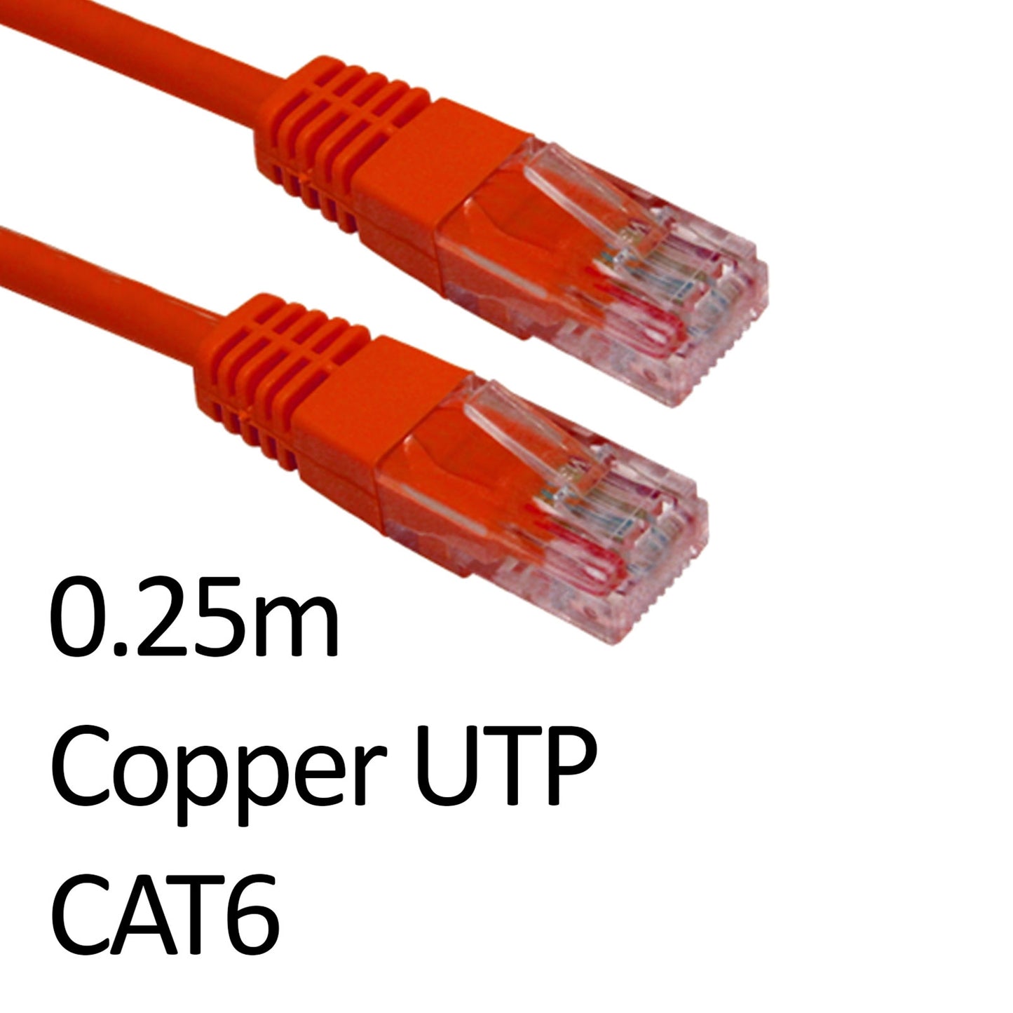 RJ45 (M) to RJ45 (M) CAT6 0.25m Red OEM Moulded Boot Copper UTP Network Cable