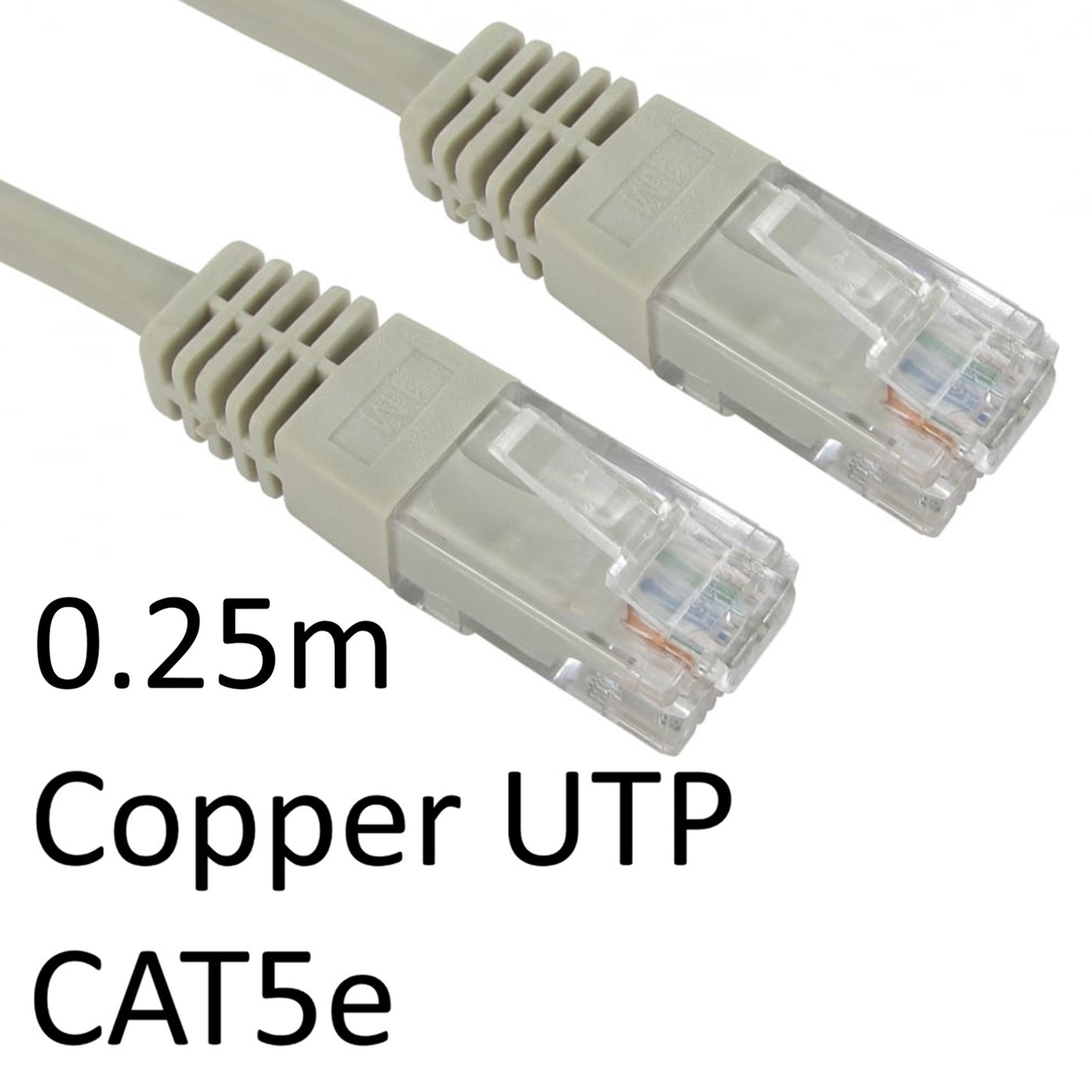 RJ45 (M) to RJ45 (M) CAT5e 0.25m Grey OEM Moulded Boot Copper UTP Network Cable