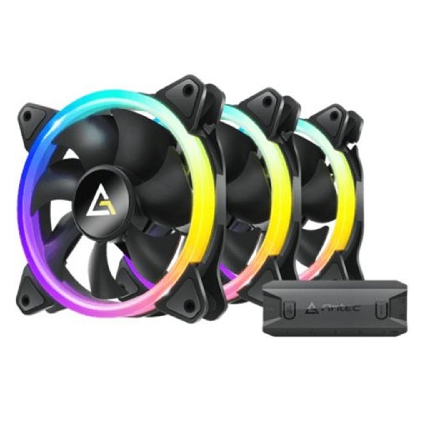 Antec Neon 120 ARGB PWM Case Fan, 3 Pack, Hydro Bearing, 800-1600 RPM, Black