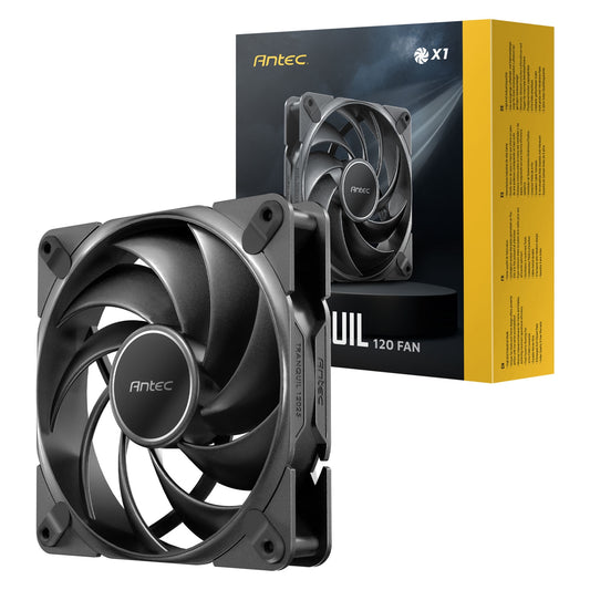 Antec Tranquil 120 ARGB PWM Case Fan - Fluid Dynamic Bearing, 400-2000 RPM, Black