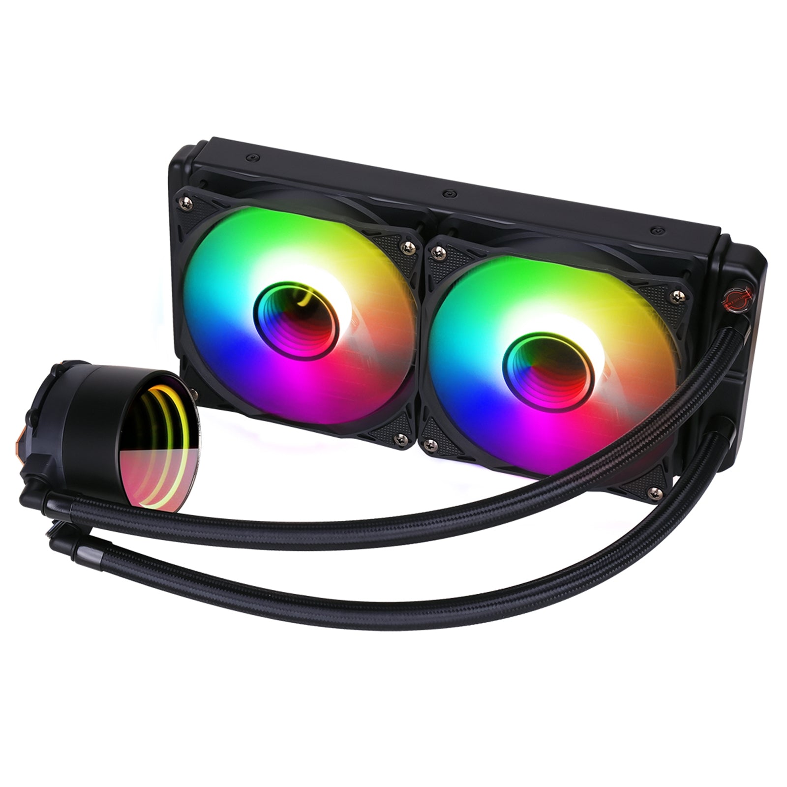 CiT Pro Glacier Infinity Black AIO Cooler, 240mm, 2x 120mm ARGB Fans, Copper Heatsink, Aluminium Radiator, Intel/AMD