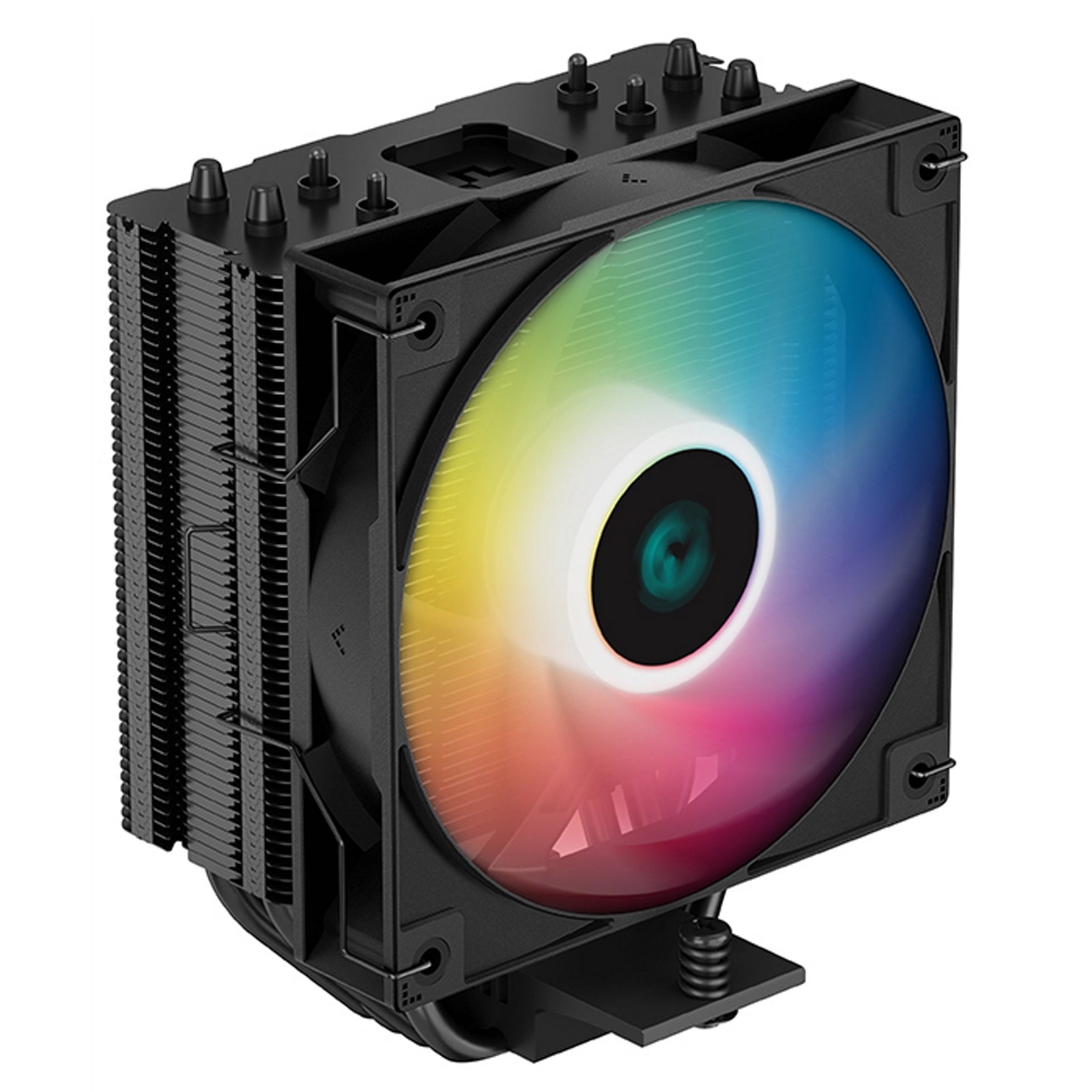 DeepCool AG400 BK ARGB Fan CPU Cooler, Universal Socket, High Efficiency 120mm PWM Addressable RGB Fan, 2000RPM, 4 Heat Pipes, 220W Heat Dissipation Power, Unique Matrix Fin Design, Intel LGA 1700 Bracket Included