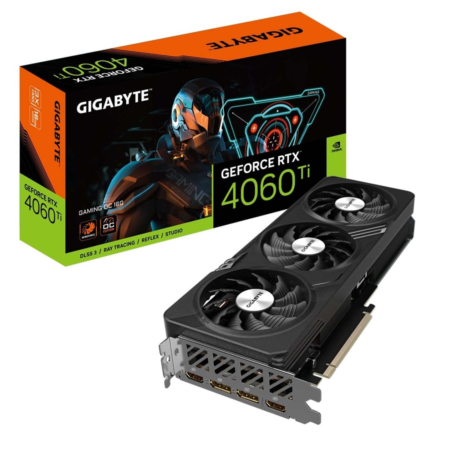 Gigabyte NVIDIA GeForce RTX 4060 Ti GAMING OC 16G Graphics Card, 16GB GDDR6, 4352 CUDA Cores, 2595 MHz Core Clock, Triple Fan, RGB, 2x DisplayPorts / 2x HDMI Ports