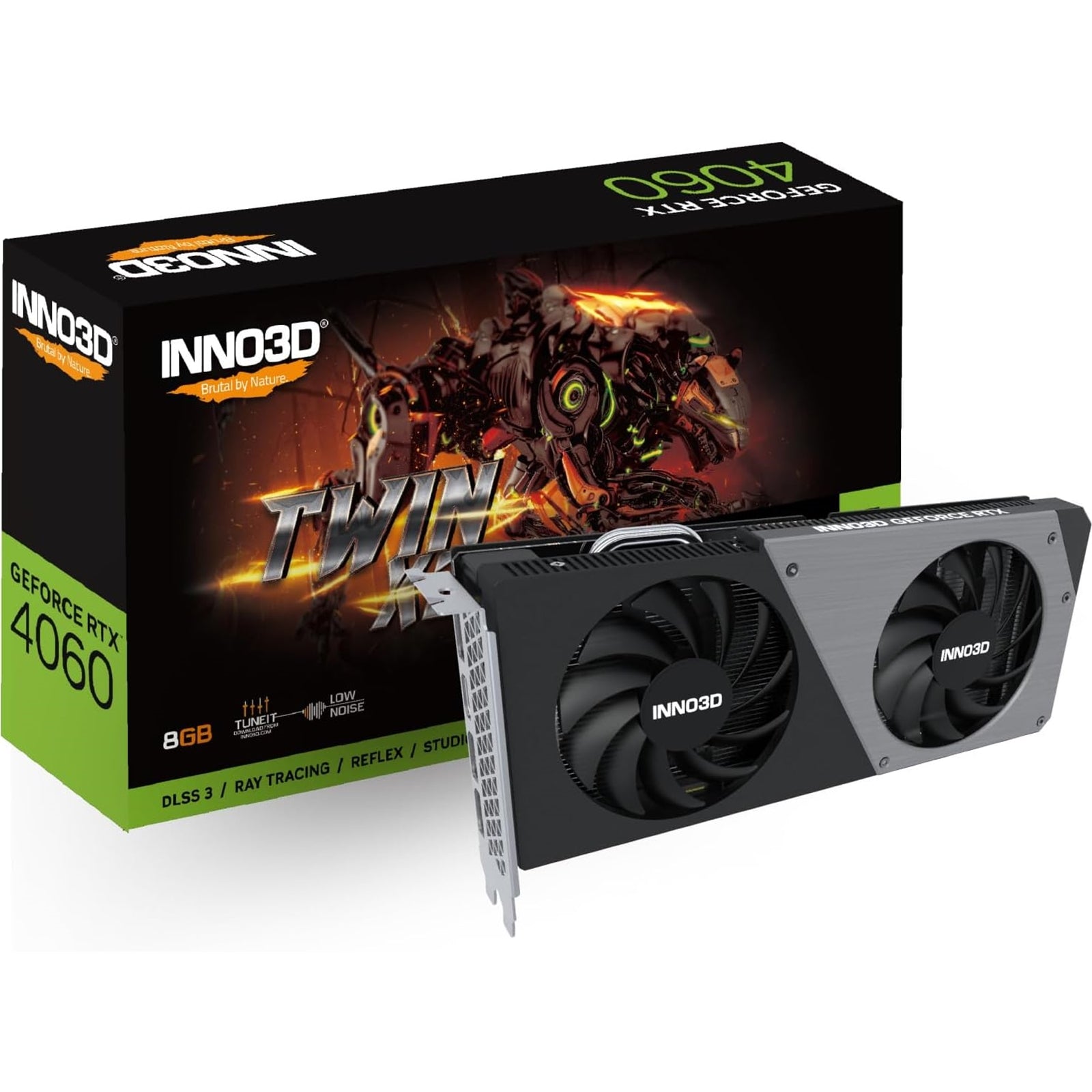 Inno3D NVIDIA GeForce RTX 4060 TWIN X2 Graphics Card, 8GB GDDR6, 3072 CUDA Cores, 2490 MHz Boot Clock, Dual Fan, 3x DisplayPorts / 1x HDMI Port