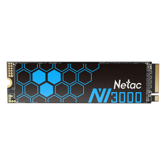 NETAC NV3000 (NT01NV3000-1T0-E4X) 1TB NVMe SSD, M.2 Interface, PCIe Gen3, 2280, Read 3400MB/s, Write 2900MB/s, Heatsink, 5 Year Warranty