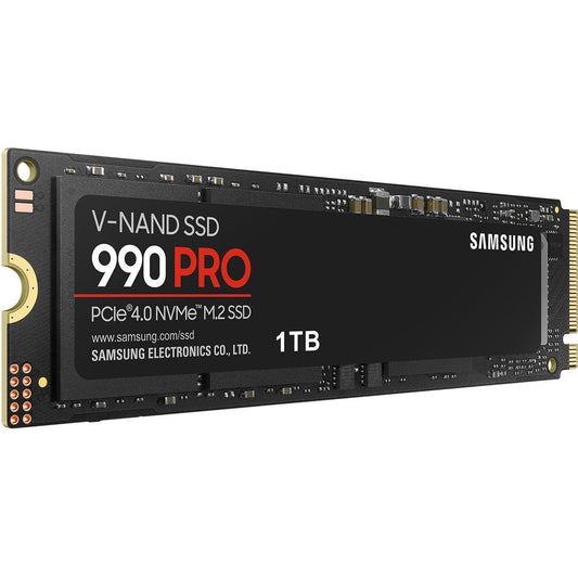 Samsung 990 PRO(MZ-V9P1T0BW) 1TB NVMe SSD, PCIe Gen4, M.2 Interface, 2280, Read 7450 MB/s, Write 6900 MB/s, 5 Year Warranty