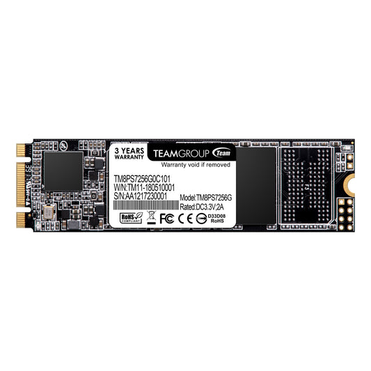 Team MS30 256GB M.2 Sata (TM8PS7256G0C101) 256GB, M.2 Sata Interface, PCIe Gen3, Read 550MB/s, Write 470MB/s, 3 Year Warranty