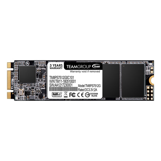 Team MS30 512GB M.2 Sata (TM8PS7512G0C101) 512GB, M.2 Sata Interface, PCIe Gen3, Read 550MB/s, Write 480MB/s, 3 Year Warranty